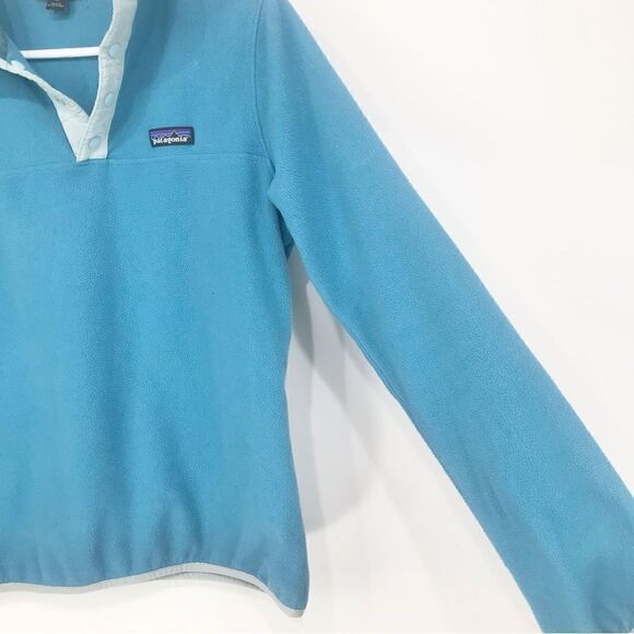Patagonia Teal Blue Quarter Snap Micro Fleece Performance Layer Pullover - Picture 8 of 14